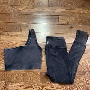 Free People Cotton One Shoulder Bra and Matching Legging